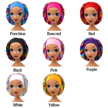 Детска сатенена шапка със лазерен принт, широк ръб и куполна корона, ветроустойчива и дишаща