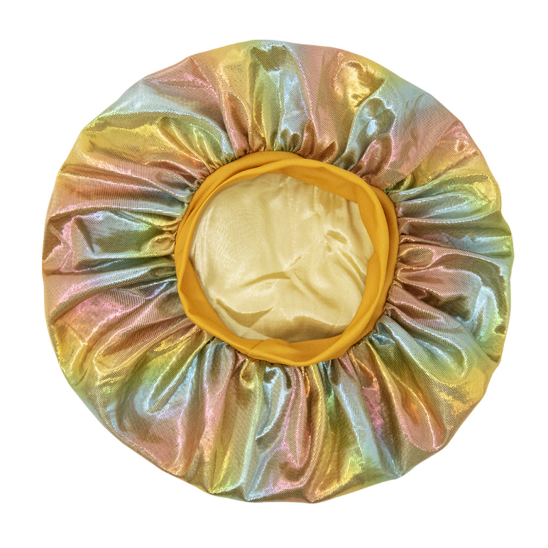 Детска сатенена шапка със лазерен принт, широк ръб и куполна корона, ветроустойчива и дишаща