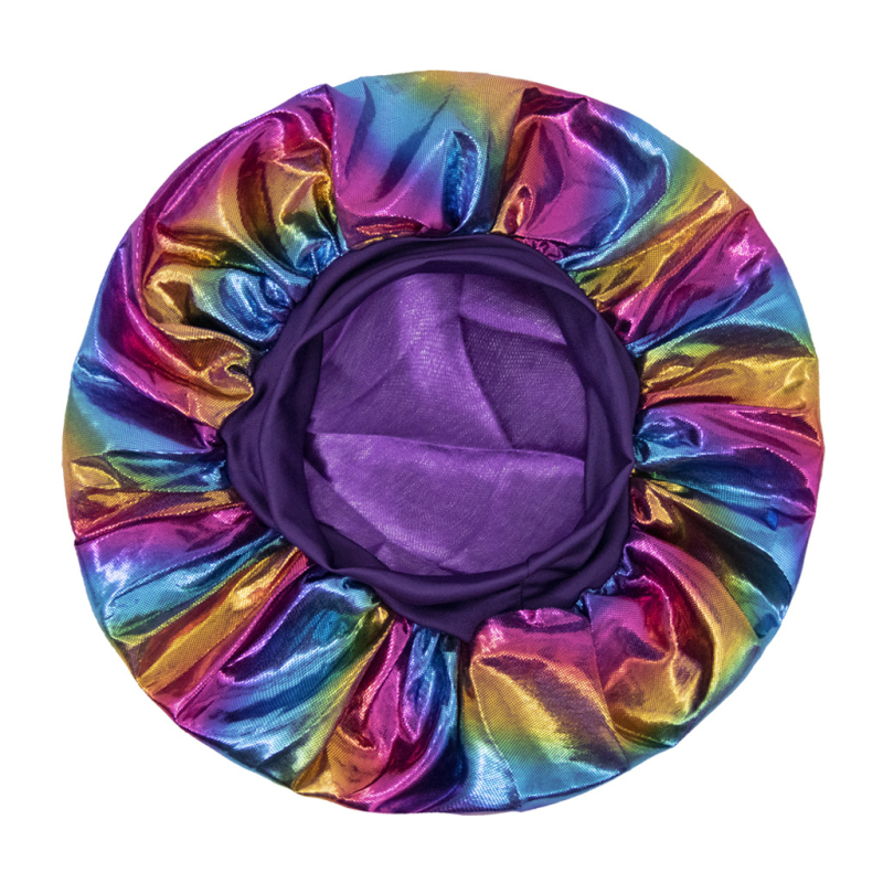 Детска сатенена шапка със лазерен принт, широк ръб и куполна корона, ветроустойчива и дишаща