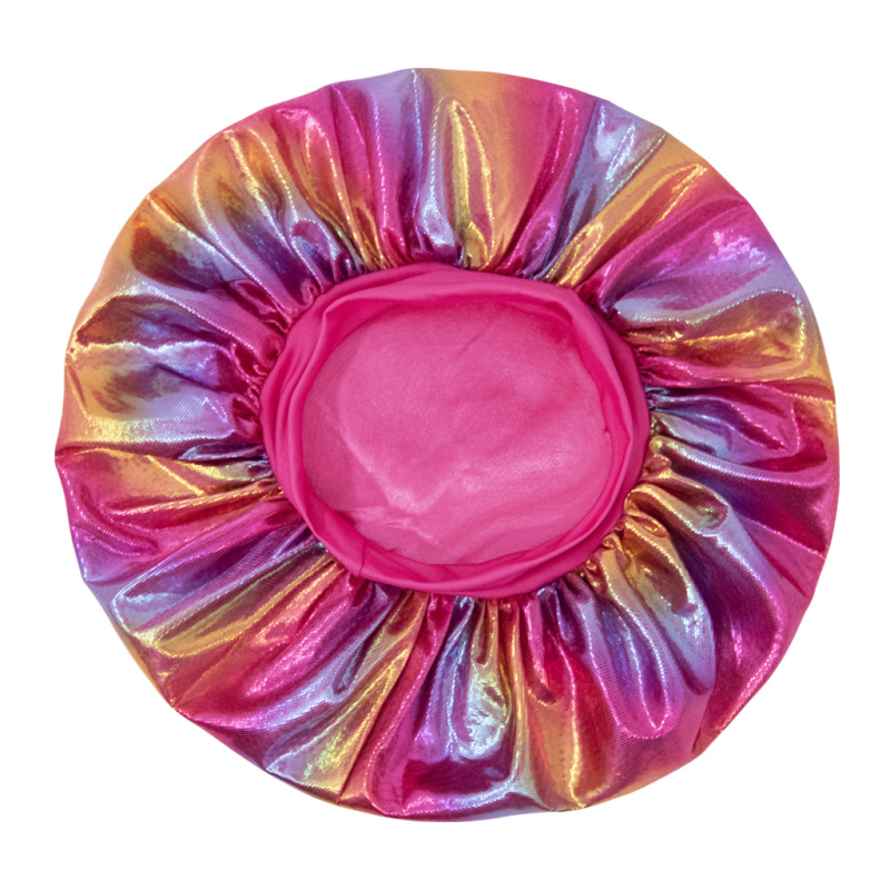 Детска сатенена шапка със лазерен принт, широк ръб и куполна корона, ветроустойчива и дишаща