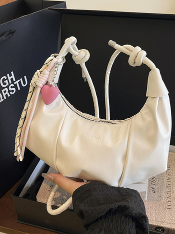 Dumpling-stílusú egyvállas táska, városi minimalizmus, PU bőr, cipzár, nyár 2025 megjelenés