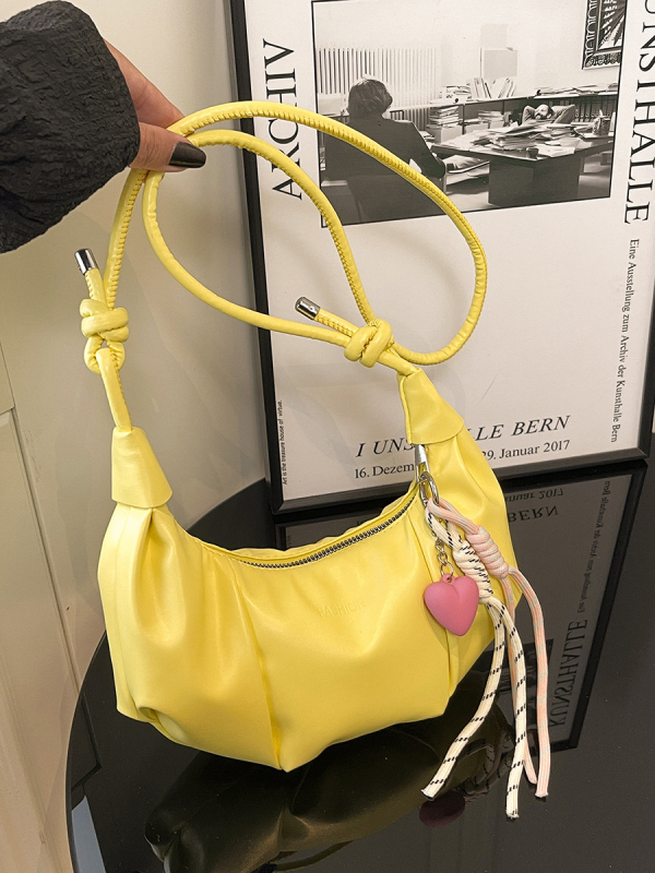 Dumpling-stílusú egyvállas táska, városi minimalizmus, PU bőr, cipzár, nyár 2025 megjelenés