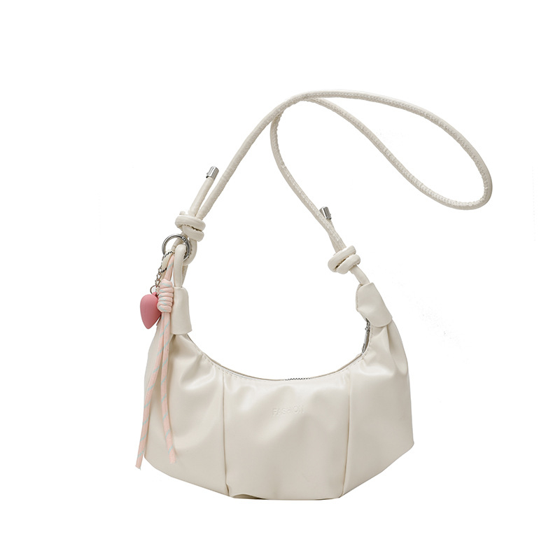 Dumpling-stílusú egyvállas táska, városi minimalizmus, PU bőr, cipzár, nyár 2025 megjelenés