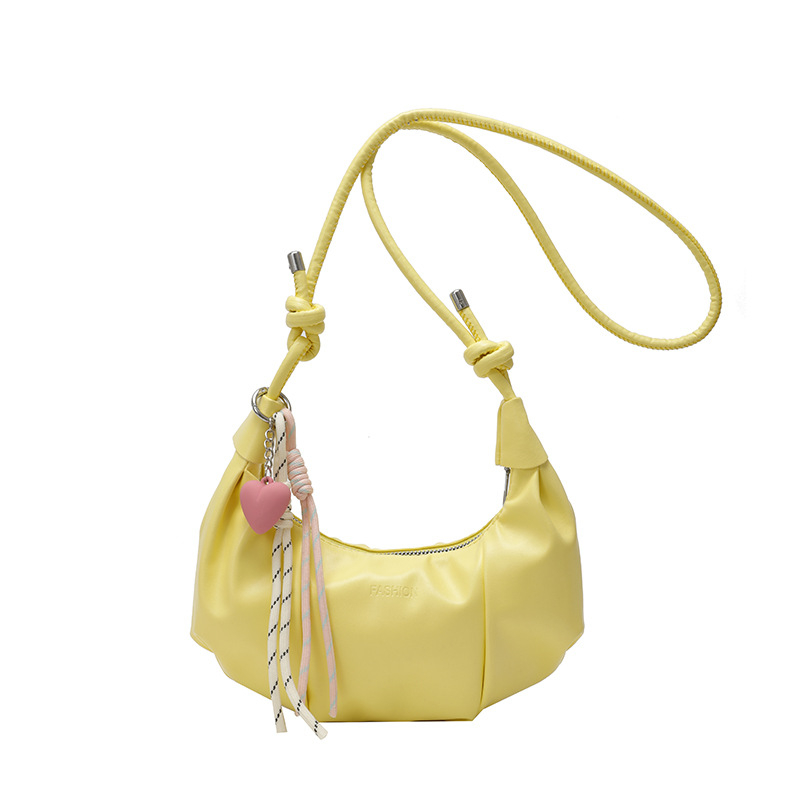 Dumpling-stílusú egyvállas táska, városi minimalizmus, PU bőr, cipzár, nyár 2025 megjelenés