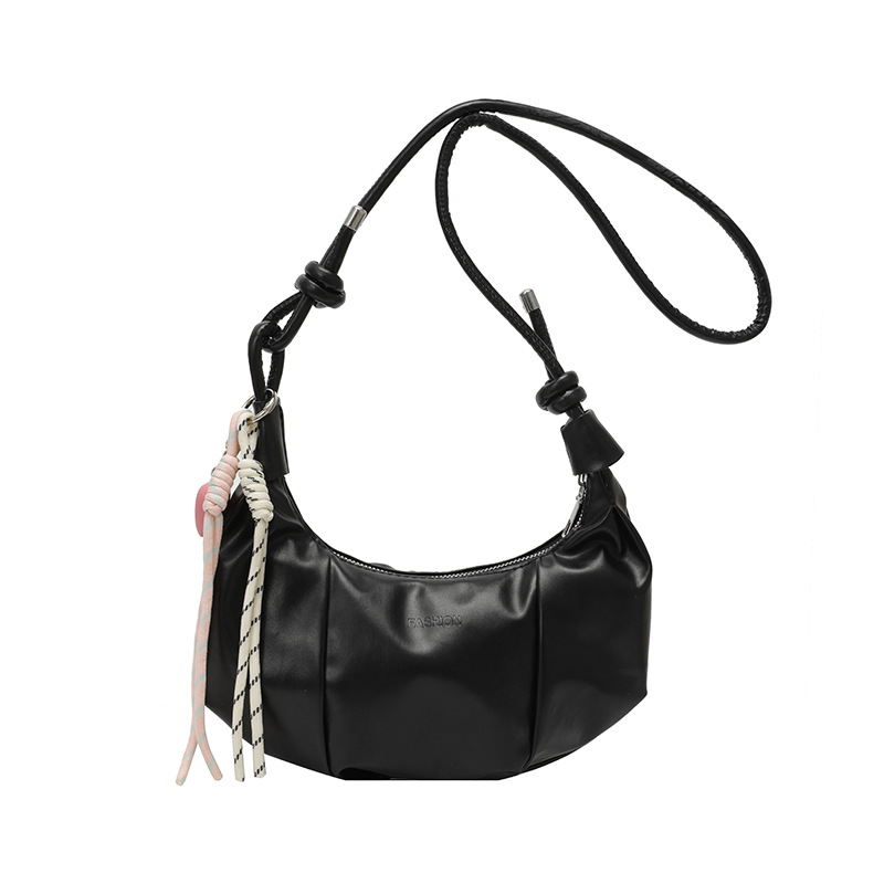 Dumpling-stílusú egyvállas táska, városi minimalizmus, PU bőr, cipzár, nyár 2025 megjelenés