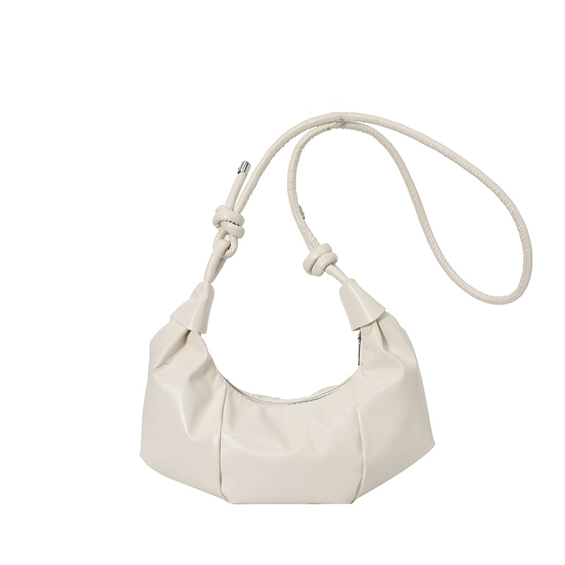 Dumpling-stílusú egyvállas táska, városi minimalizmus, PU bőr, cipzár, nyár 2025 megjelenés