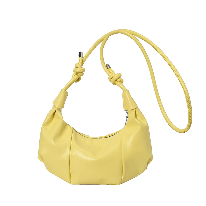 Dumpling-stílusú egyvállas táska, városi minimalizmus, PU bőr, cipzár, nyár 2025 megjelenés