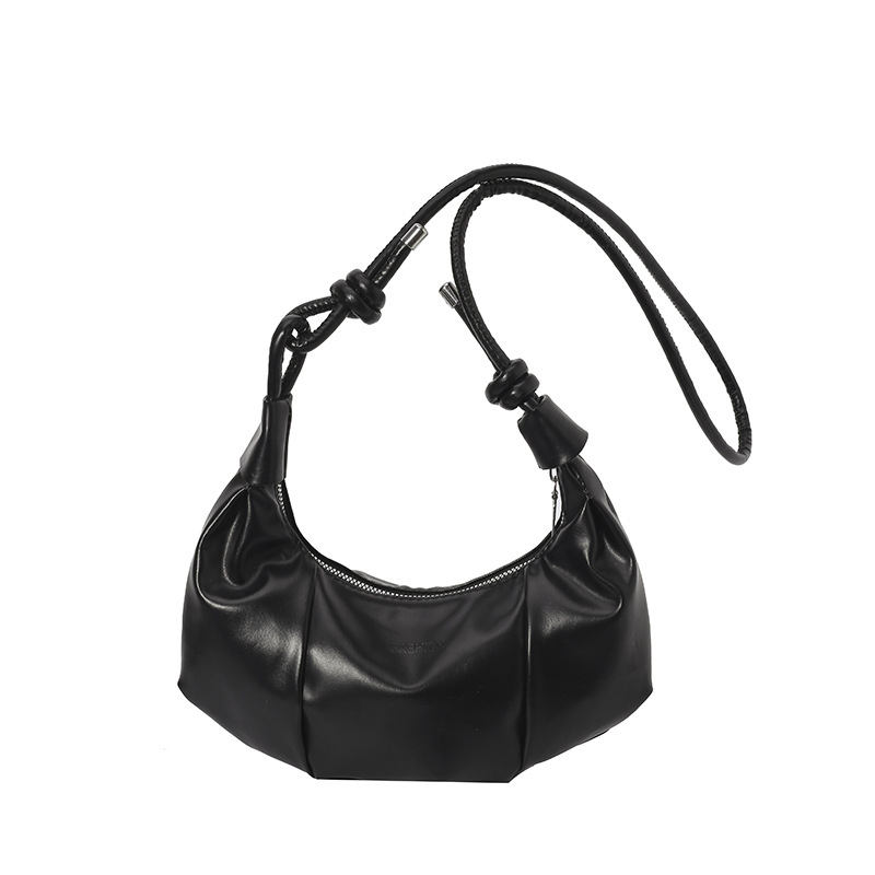 Dumpling-stílusú egyvállas táska, városi minimalizmus, PU bőr, cipzár, nyár 2025 megjelenés