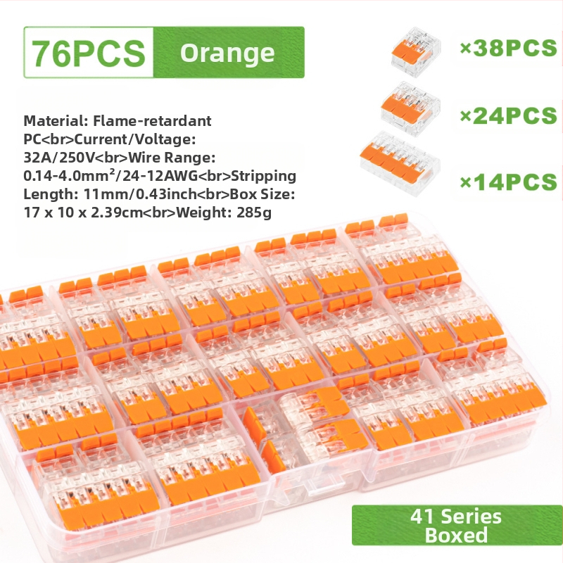 DIY YOU Series 41 gyorscsatlakozós terminálblokkok, 75/76/90 darabos készlet elektromos vezetékekhez