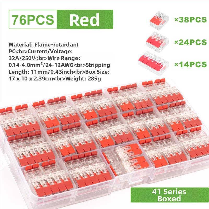 DIY YOU Series 41 gyorscsatlakozós terminálblokkok, 75/76/90 darabos készlet elektromos vezetékekhez
