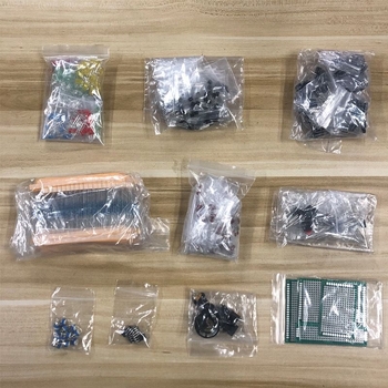 Elektroninių komponentų rinkinys: 1900 vienetų kondensatorių, rezistorių, diodų, LED ir tranzistorių