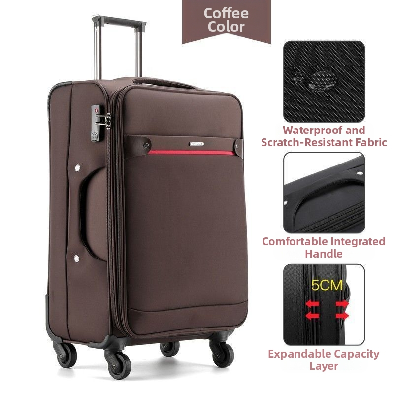 Bagaj unisex pentru călătorii de afaceri cu fermoar, material PET+PE, roți universale, căptușeală Oxford