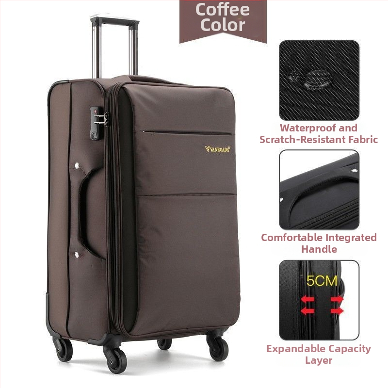 Bagaj unisex pentru călătorii de afaceri cu fermoar, material PET+PE, roți universale, căptușeală Oxford