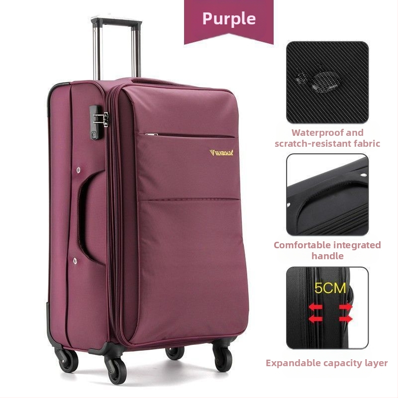 Bagaj unisex pentru călătorii de afaceri cu fermoar, material PET+PE, roți universale, căptușeală Oxford