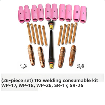 Set de consumabile pentru pistol TIG WP17/18/26 — clemă WT20 pentru electrod tungsten, diametrul miezului 1,6 mm