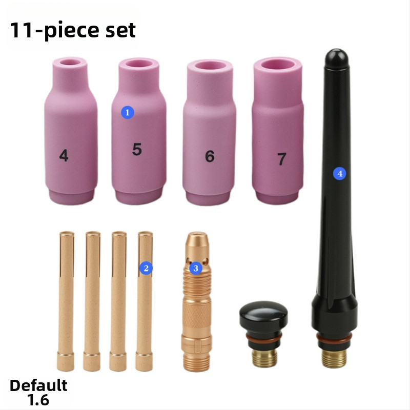 Set de consumabile pentru pistol TIG WP17/18/26 — clemă WT20 pentru electrod tungsten, diametrul miezului 1,6 mm