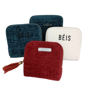 Τσαντάκι κοσμημάτων σε στυλ χειρός με φούντα-φερμουάρ, πολυεπίπεδη αποθήκευση για δαχτυλίδια και βραχιόλια, φλάνελ υφασμά, ταξιδιωτικά κατάλληλο