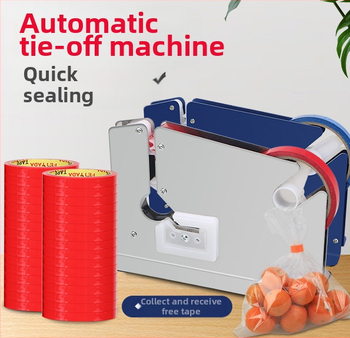 Plastikiniams maišams skirtos uždarymo klipsų mašina su saitimo funkcija