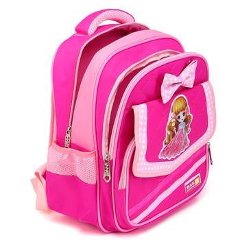 Детска раница за основно училище с карикатурен дизайн и мил възел, Oxford плат, капацитет под 20 л, вътрешно отделение за учебници, ципово отваряне, двойни презрамки