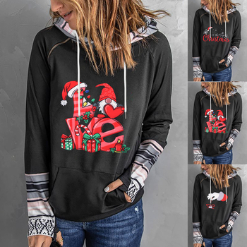 Džemperis su gobtuvu, išspausdintas dizainas, miesto laisvalaikio stilius, siauras kirpimas, skaitmeninis spausdinimas