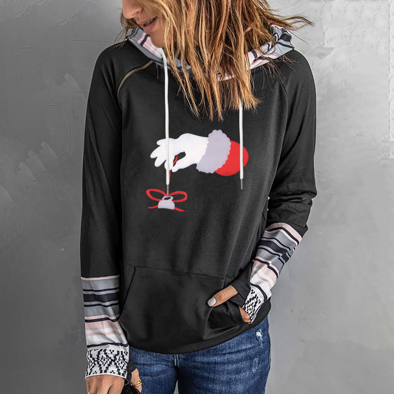 Džemperis su gobtuvu, išspausdintas dizainas, miesto laisvalaikio stilius, siauras kirpimas, skaitmeninis spausdinimas