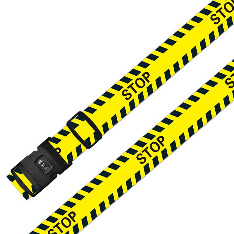 Kryžminė bagažo saugumo juosta su dvigubu slaptažodžio užraktu, sustiprintu tvirtinimu, poliesterio išilginio dryžių spaudinė juosta