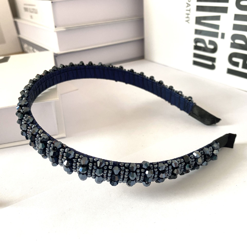 Лента за глава с кристални мъниста, ръчно плетена барокова лента за жените — Strings of poetry