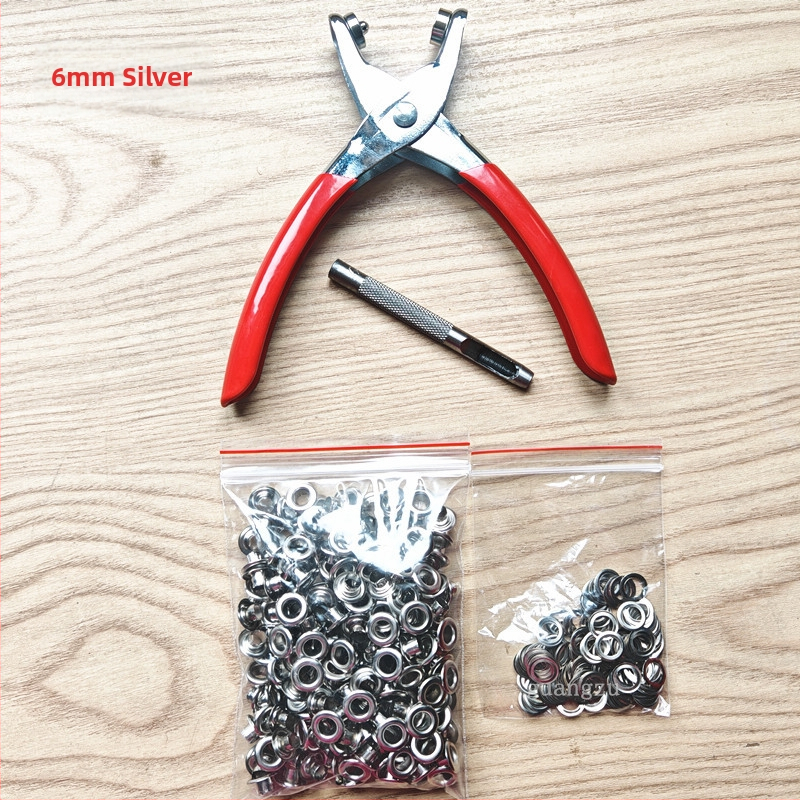 Метални клещи за глазки (eyelet pliers) — комплект с инструменти за монтаж; Материал: железо; Структура: Eyelet button; Приложение: обувки, шапки, раници, чанти, завеси
