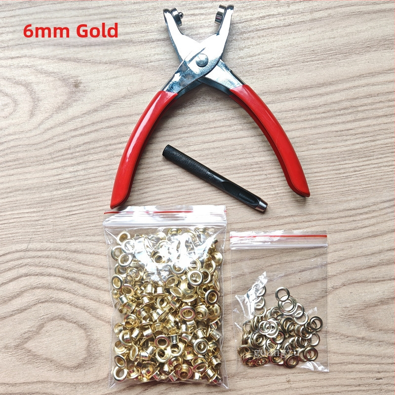 Метални клещи за глазки (eyelet pliers) — комплект с инструменти за монтаж; Материал: железо; Структура: Eyelet button; Приложение: обувки, шапки, раници, чанти, завеси