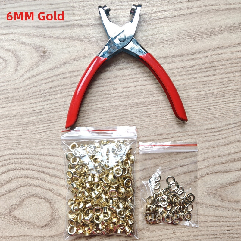 Метални клещи за глазки (eyelet pliers) — комплект с инструменти за монтаж; Материал: железо; Структура: Eyelet button; Приложение: обувки, шапки, раници, чанти, завеси