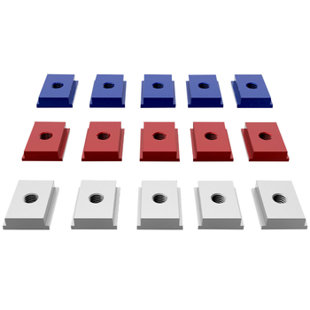 Σετ 10 τεμαχίων για ξυλουργικούς οδηγούς αυλάκωσης (T-slot) με βίδες M8T, παξιμάδια M8 και χειρολαβή — Βάρος: 0.4