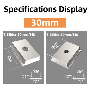 Σετ 10 τεμαχίων για ξυλουργικούς οδηγούς αυλάκωσης (T-slot) με βίδες M8T, παξιμάδια M8 και χειρολαβή — Βάρος: 0.4