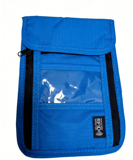 Vízálló útlevél tasak RFID védelemmel, utazási dokumentumok rendezője, nylonból készült messenger táska, modell 016