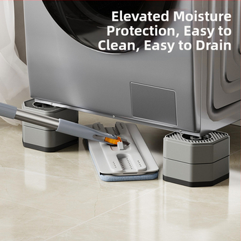 Pėdų pagalvėlė skalbyklei ir šaldytuvui – priešslidinė, reguliuojama, judama, nereikia montuoti, iš plastiko