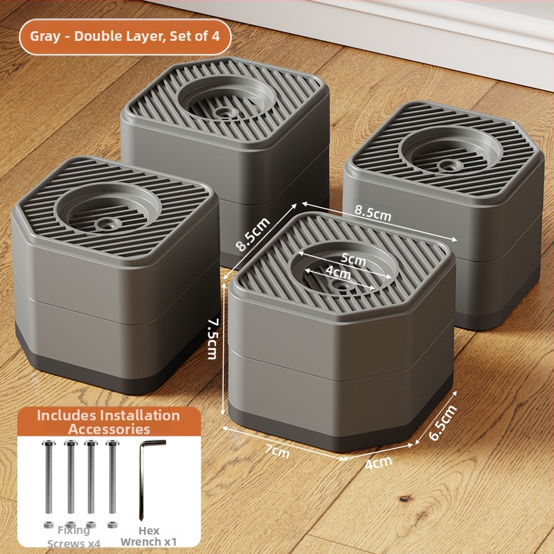 Pėdų pagalvėlė skalbyklei ir šaldytuvui – priešslidinė, reguliuojama, judama, nereikia montuoti, iš plastiko