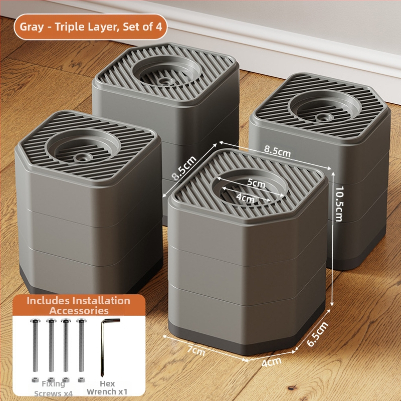 Pėdų pagalvėlė skalbyklei ir šaldytuvui – priešslidinė, reguliuojama, judama, nereikia montuoti, iš plastiko