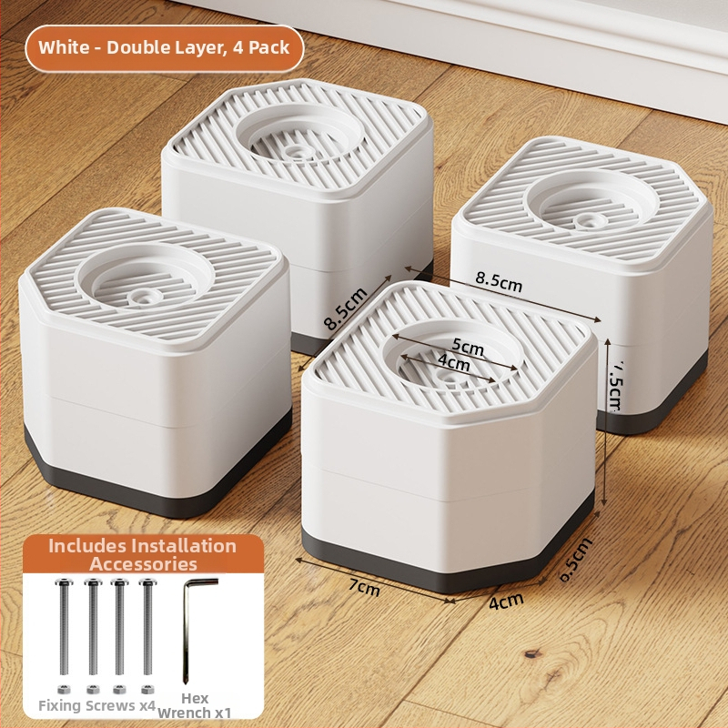 Pėdų pagalvėlė skalbyklei ir šaldytuvui – priešslidinė, reguliuojama, judama, nereikia montuoti, iš plastiko