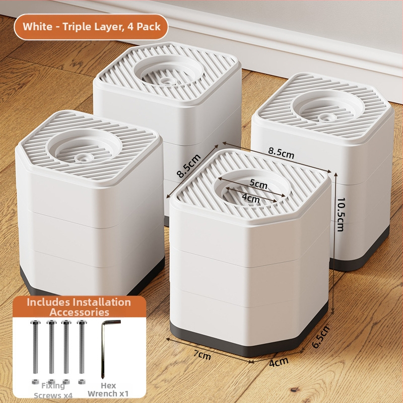 Pėdų pagalvėlė skalbyklei ir šaldytuvui – priešslidinė, reguliuojama, judama, nereikia montuoti, iš plastiko