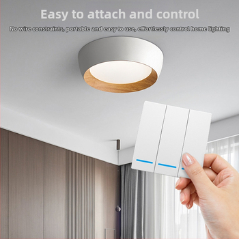 Belainis nuotolinio valdymo išjungiklio modulis, 220V, be laidų, lipdomas montavimas; ABS korpusas; 85-240V 3C diapazonas; Wen Guanghui