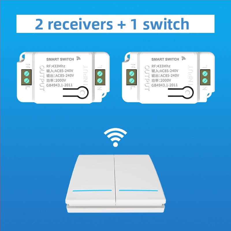 Belainis nuotolinio valdymo išjungiklio modulis, 220V, be laidų, lipdomas montavimas; ABS korpusas; 85-240V 3C diapazonas; Wen Guanghui