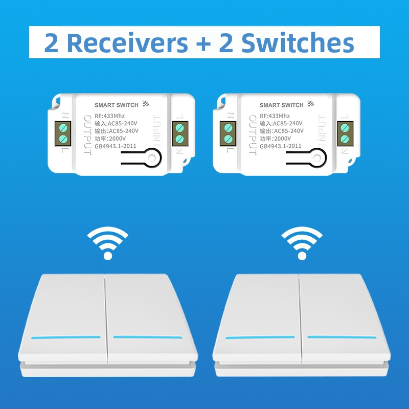 Belainis nuotolinio valdymo išjungiklio modulis, 220V, be laidų, lipdomas montavimas; ABS korpusas; 85-240V 3C diapazonas; Wen Guanghui