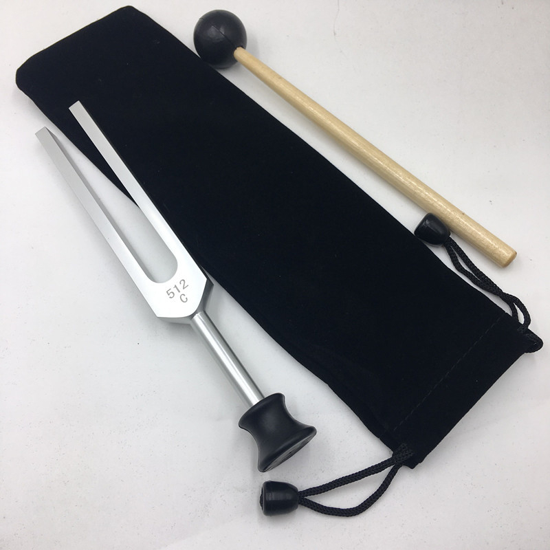 Alumíniumötvözet tuning fork készlet: 128 Hz, 256 Hz és 512 Hz, háromszög állvánnyal vagy alapzattal, Baiyao