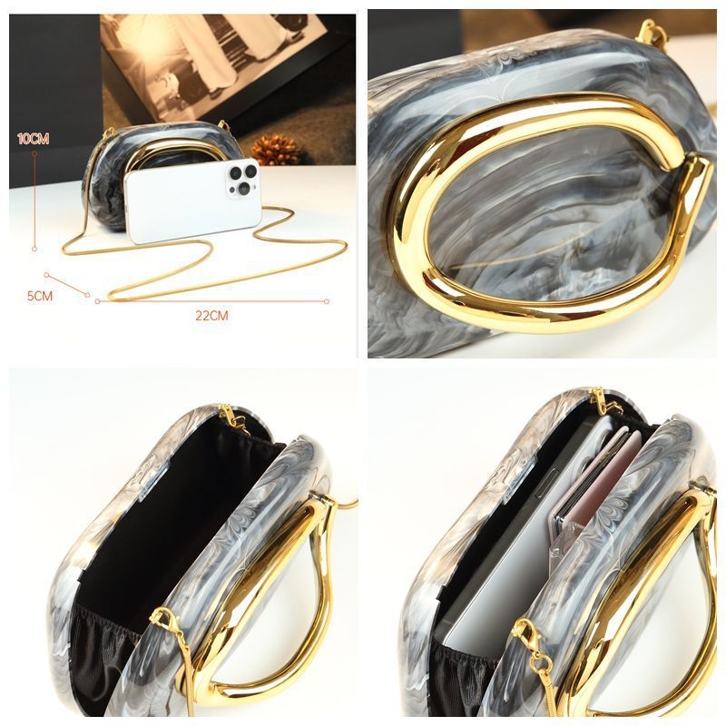 Clutch táska kő textúrával, doboz alakú, lánc pánttal, 2025 tavaszi debütálás