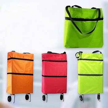 Sulankstoma nešiojama pirkinių tašė su ratukais, Oxford audinys, atspari vandeniui, maksimali apkrova 15 kg