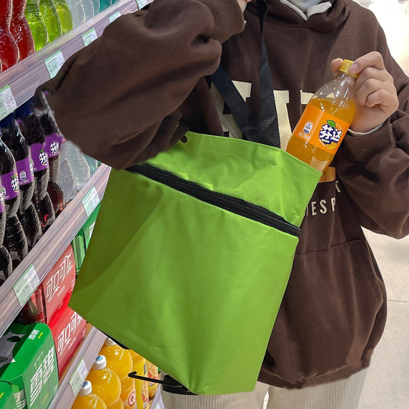 Sulankstoma nešiojama pirkinių tašė su ratukais, Oxford audinys, atspari vandeniui, maksimali apkrova 15 kg