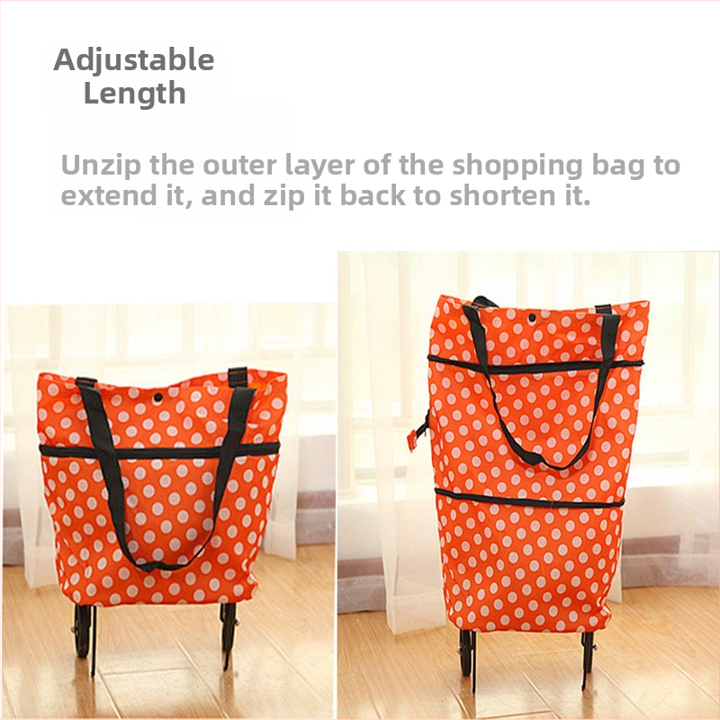 Sulankstoma nešiojama pirkinių tašė su ratukais, Oxford audinys, atspari vandeniui, maksimali apkrova 15 kg