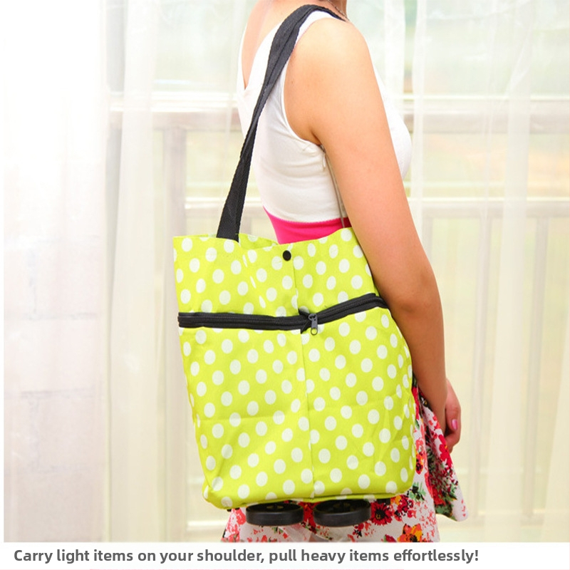 Sulankstoma nešiojama pirkinių tašė su ratukais, Oxford audinys, atspari vandeniui, maksimali apkrova 15 kg