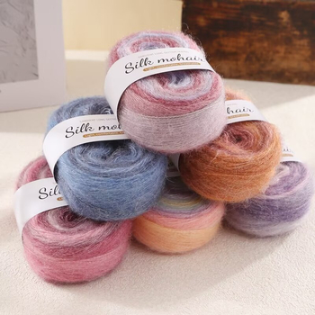 Νήμα Mohair gradient σε μπάλα, 50 g, κατάλληλο για χειροποίητο πλέξιμο πουλόβερ και φουλάρι