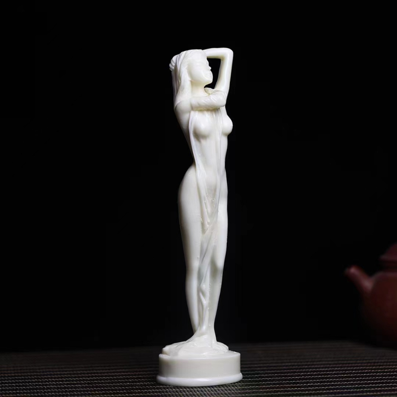 Pandantiv de artă — sculptură din fruct de fildeș în stil modern minimalist pentru decorul casei (Material: fruct de fildeș; Brand: Woody Home; Stil: Simplitate modernă; Categoria: Pandantiv de artă)