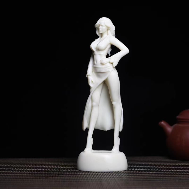 Pandantiv de artă — sculptură din fruct de fildeș în stil modern minimalist pentru decorul casei (Material: fruct de fildeș; Brand: Woody Home; Stil: Simplitate modernă; Categoria: Pandantiv de artă)
